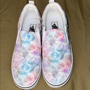 Vans Kids Pastel Spiral Pattern Slip-On Sneakers